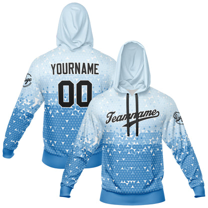 Custom Light Blue Hoodie Sweatshirt Set for Men Women Youth Tops and Pants Set Tracksuit