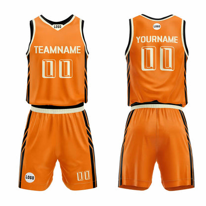 Custom Orange Basketball Jersey Uniform Suit Printed Your Logo Name Number