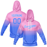 Custom Pink Light Blue Hoodie Sweatshirt Set for Men Women Youth Tops and Pants Set Tracksuit