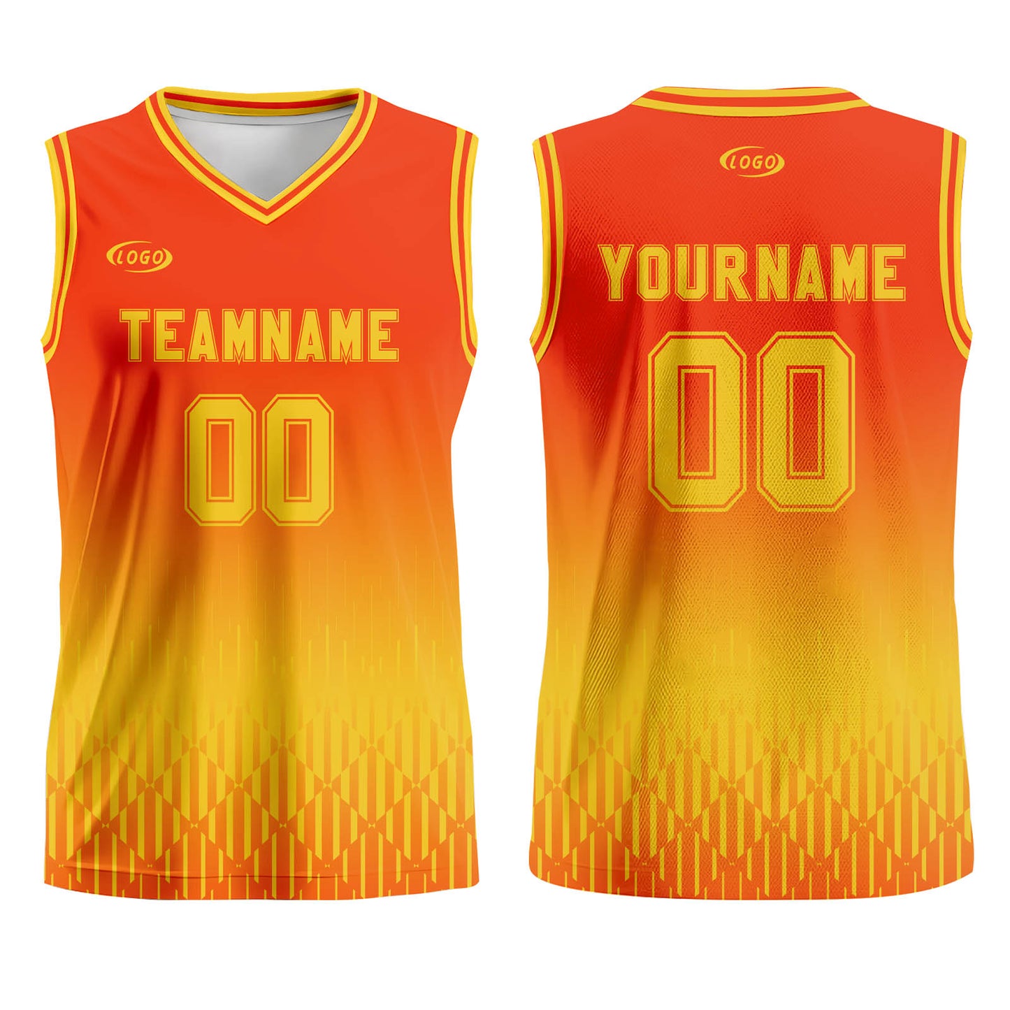 Custom Orange Yellow Gradient Basketball Jersey Uniform Suit Printed Your Logo Name Number
