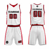Custom White Black Red Basketball Jersey Uniform Suit Printed Your Logo Name Number