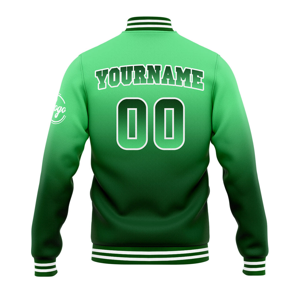 Custom Gradient Varsity Jacket Letterman jacket for Men, Women and Youth Green