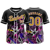 Custom Black Pink Button Down Baseball Jersey for Men Women Adult Youth Print Name Number Logo