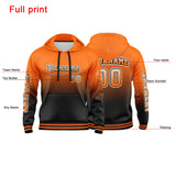 Custom Orange Black  Sweatshirt Hoodie For Men Women Girl Boy Print Your Logo Name Number