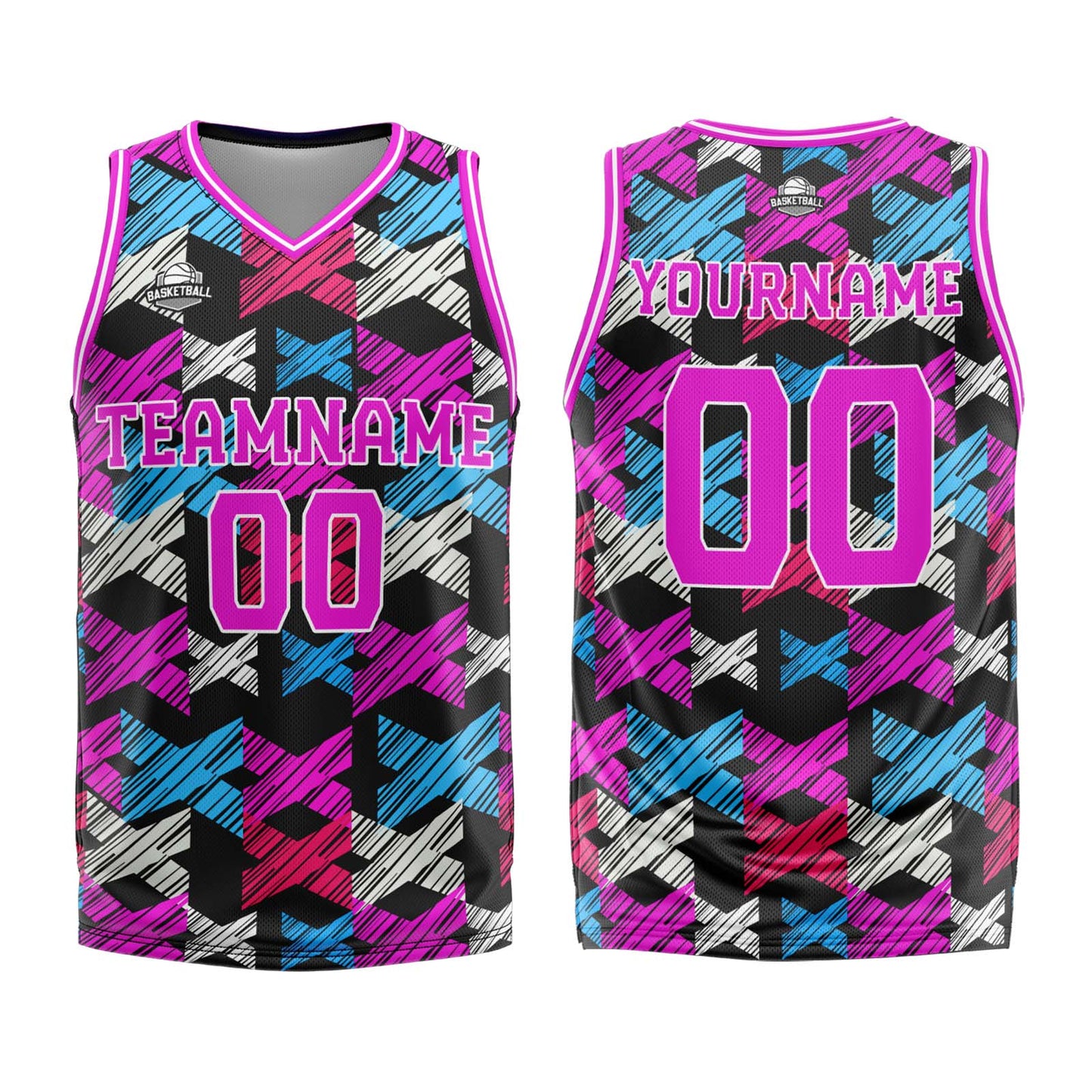 Custom Rose Pink Basketball Jersey Uniform Suit Printed Your Logo Name Number