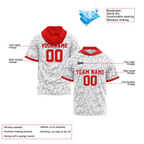 Custom White Red Short Sleeve Hoodies for Men Women Shirts with Hoods Printed Name Logo