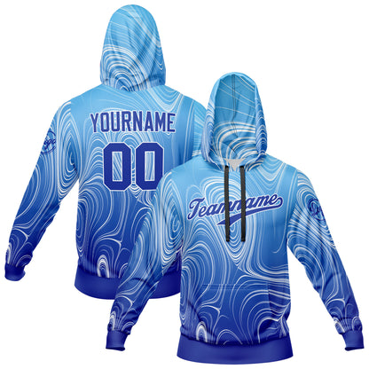 Custom Blue Sports hoodie Sweatshirt Set for Men Women Youth Tops and Pants Set Tracksuit