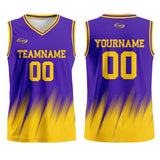 Custom Purple Yellow Basketball Jersey Uniform Suit Printed Your Logo Name Number