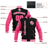 Custom Black Pink White Waterproof Varsity Jackets Personalized Stitched Name Number Logo to Letterman Jackets