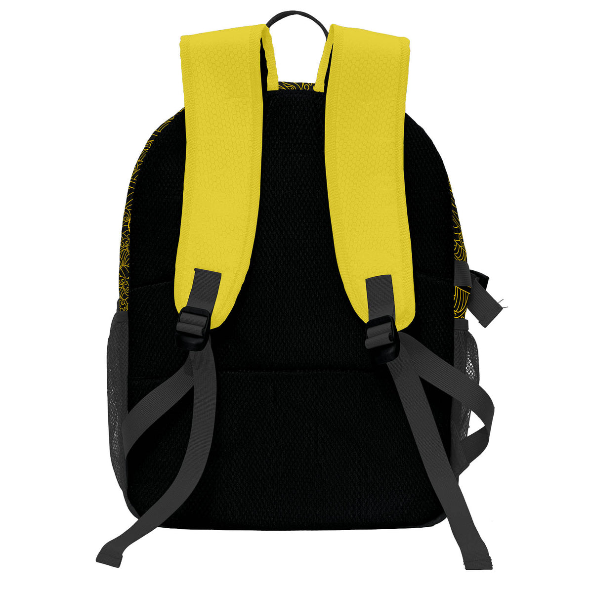 Custom Yellow Black Basketball Soccer Backpack Personalized Player Names Numbers Team Logo #BB-0919-0040