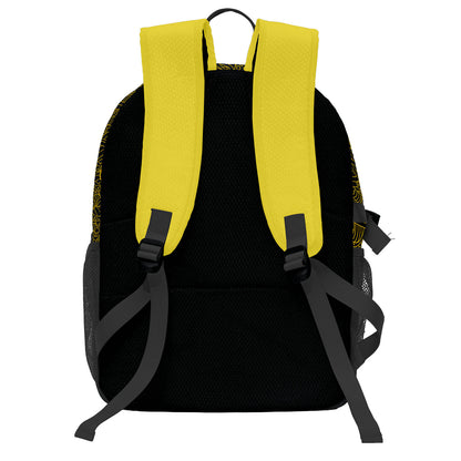 Custom Yellow Black Basketball Soccer Backpack Personalized Player Names Numbers Team Logo #BB-0919-0040