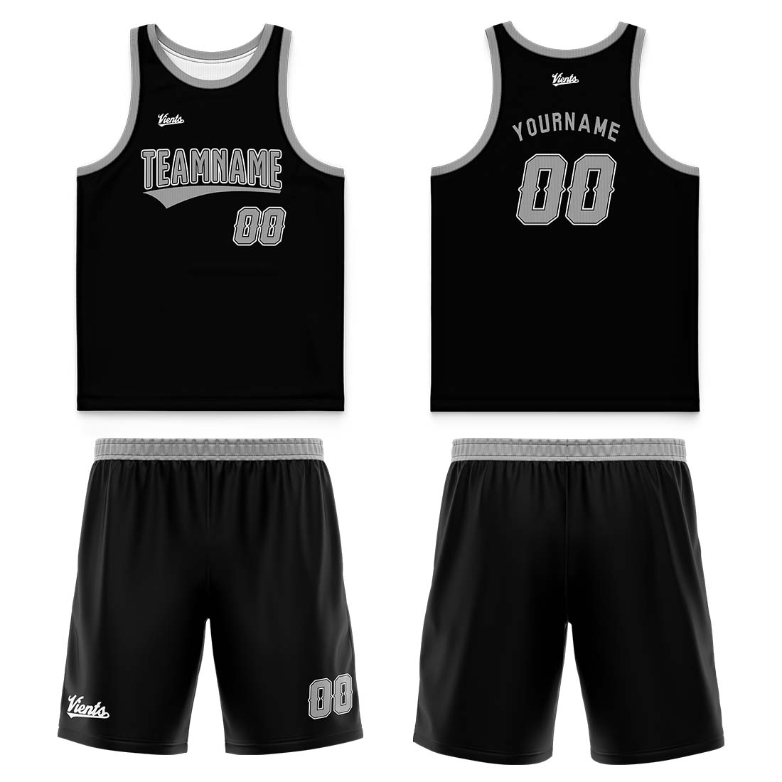 Custom Black Gray Thin Strap Basketball Jersey - Breathable Mesh Training Uniform for Adults & Youth