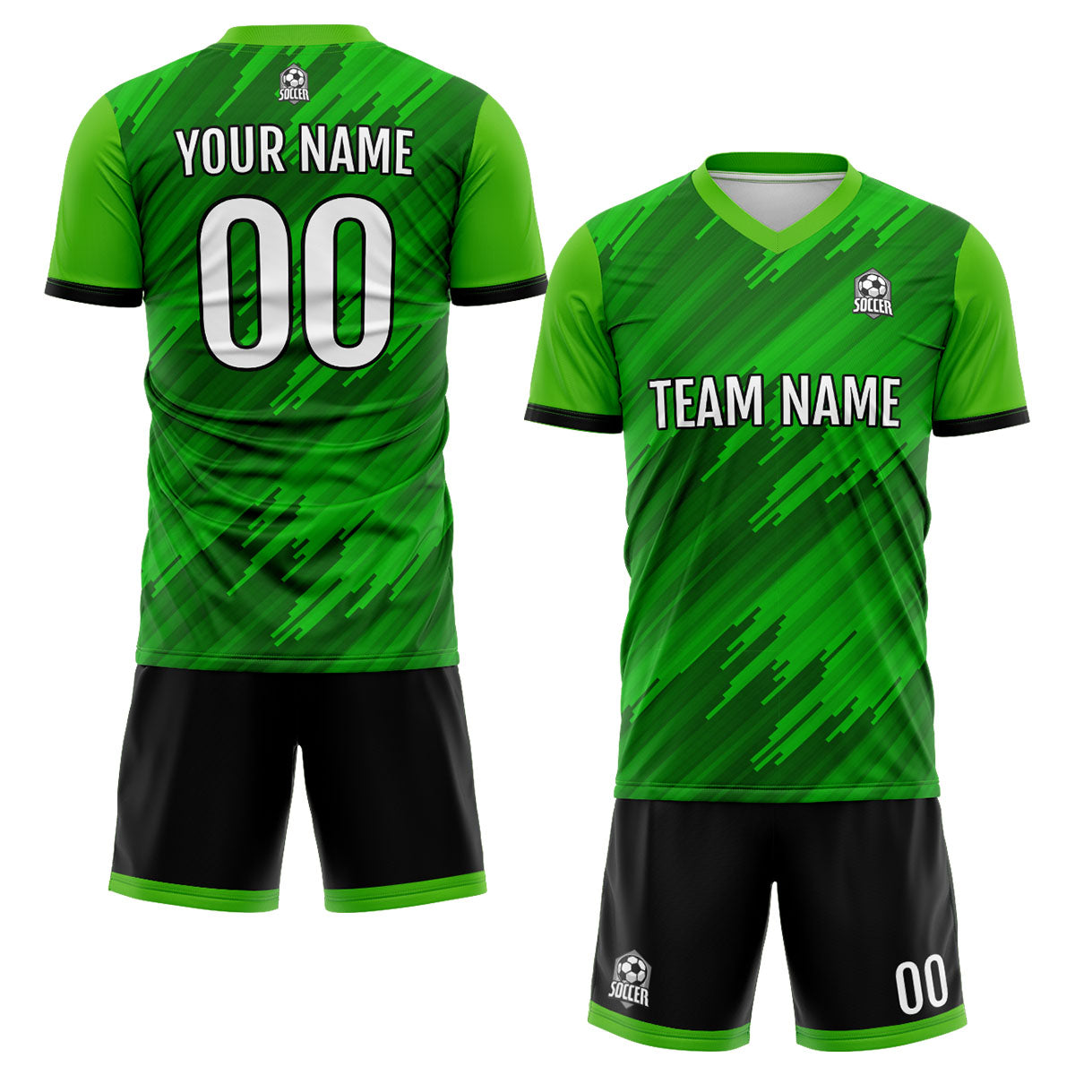 Custom Green Uniform Jersey Kids Adults Personalized Set Jersey Shirt