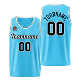 Custom Basketball Jersey Light Blue-Black