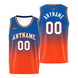 Custom Basketball Jersey Personalized Stitched Team Name Number Logo Orange&Blue