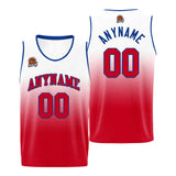 Custom Basketball Jersey Personalized Stitched Team Name Number Logo Red&Royal