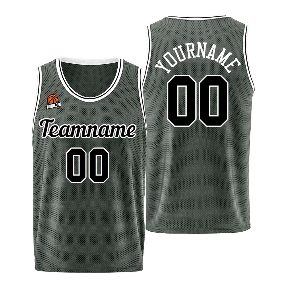 Custom Basketball Jersey Dark Gray-Black