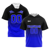 Custom Black Royal Hooded T-Shirt Short Sleeve Hoodies for Men Women Shirts with Hoods Printed Name Logo