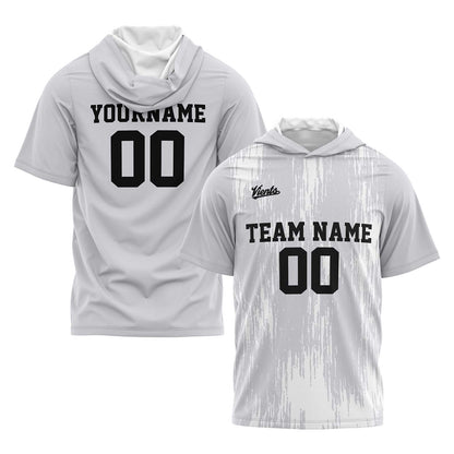 Custom Grey Short Sleeve Hoodies for Men Women Shirts with Hoods Printed Name Logo