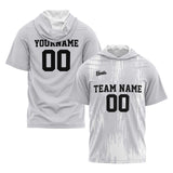 Custom Grey Short Sleeve Hoodies for Men Women Shirts with Hoods Printed Name Logo