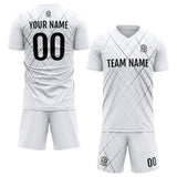 Custom Soccer Uniform Jersey Kids Adults Personalized Set Jersey White&Black Line