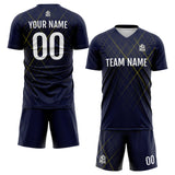 Custom Soccer Uniform Jersey Kids Adults Personalized Set Jersey Navy&Yellow Line