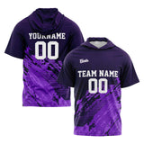 Custom Purple Short Sleeve Hoodies for Men Women Shirts with Hoods Printed Name Logo