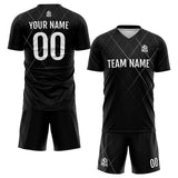 Custom Soccer Uniform Jersey Kids Adults Personalized Set Jersey Black&White Line