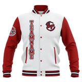 Custom White Red Navy Waterproof Varsity Jackets Personalized Stitched Name Number Logo to Letterman Jackets