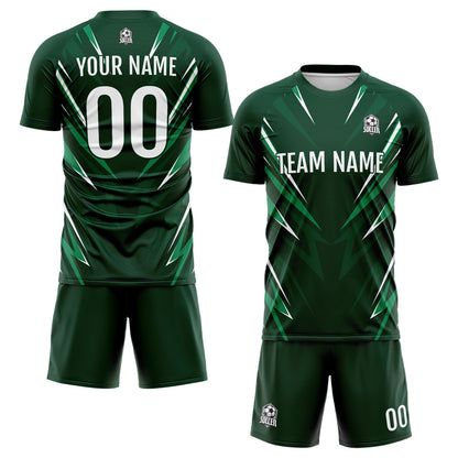 Custom Drak Green Uniform Jersey Kids Adults Personalized Set Jersey Shirt