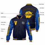 Custom Navy Royal Varsity Jackets for Men Women Youth Personalized Letterman Jackets