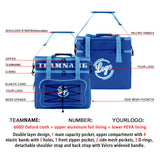 Custom Dark Blue Teal Double Layer Insulated Cooler Bag - 600D Oxford Waterproof Picnic Tote for Camping, Hiking & BBQ - Large Capacity Thermal Lunch Bag