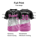Custom Black Pink Button Down Baseball Jersey for Men Women Adult Youth Print Name Number Logo