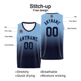 Custom Basketball Jersey Personalized Stitched Team Name Number Logo Light Blue&Navy