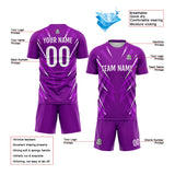 Custom  Purple Uniform Jersey Kids Adults Personalized Set Jersey Shirt