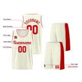 Custom Cream-Red Basketball Jersey for Men Women Adult Youth Stitched Name Number Logo