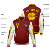 Custom Claret Cream Varsity Jackets for Men Women Youth Personalized Letterman Jackets