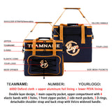 Portable Double Layer Cooler Bag - Waterproof Insulated Picnic Tote for Camping & Family Outings Navy Orange