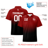 Custom Burgundy Black Football Gradient Polo Shirts  Add Your Unique Logo/Name/Number