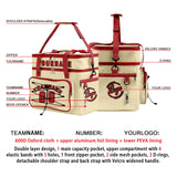 Custom Cream Red All-Over Print Double Layer Insulated Cooler Bag - Waterproof 600D Oxford Picnic Tote for Team Events & Outdoor BBQ