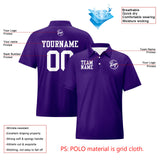 Custom Dull Purple White Football Polo Shirts  Add Your Unique Logo/Name/Number