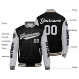Custom Grey Black Cream Varsity Jackets for Men Women Youth Personalized Letterman Jackets