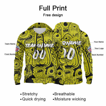 Custom Sweatshirt Hoodie For Man Woman Girl Boy Print Your Logo Name Number Yellow