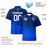Custom Navy Blue Football Gradient Polo Shirts  Add Your Unique Logo/Name/Number