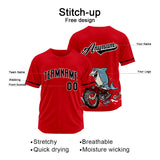 Custom Motor shark-Red Baseball Uniforms High-Quality for Adult Kids Optimized for Performance