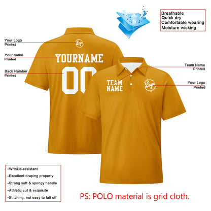 Custom Brown White Football Polo Shirts  Add Your Unique Logo/Name/Number