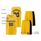 Custom Yellow Black Basketball Jersey for Men Women Adult Youth Stitched Name Number Logo