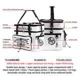 Custom White Black All-Over Print Double Layer Insulated Cooler Bag - Waterproof 600D Oxford Picnic Tote for Team Events & Outdoor BBQ