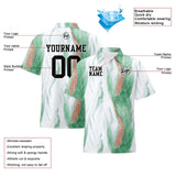 Custom Football Polo Shirts  Add Your Unique Logo/Name/Number White&Green