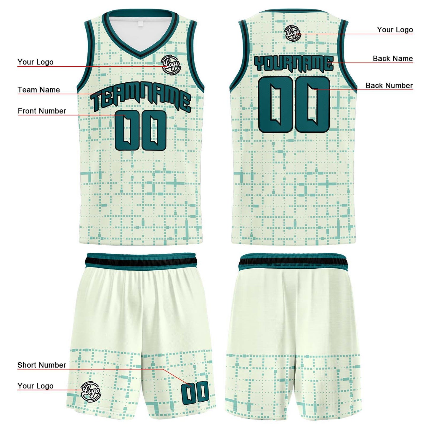 Custom Light Green Basketball Jersey Uniform Suit Printed Your Logo Name Number
